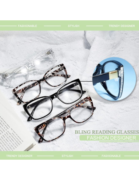 Gafas de lectura grandes WEMOOTANTS estilo gato 1.0x a 6.0x Gafas de lectura grandes WEMOOTANTS estilo gato 1.0x a 6.0x