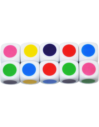 Set de 10 Dados D6 Blancos 16mm para Educación y Juegos