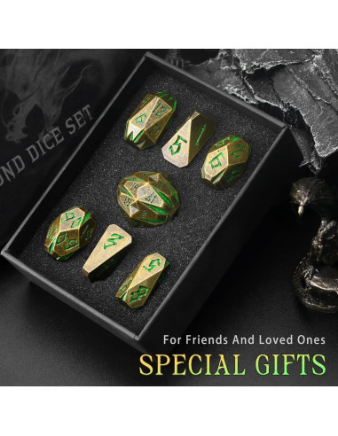 Juego de Dados Metálicos DND ZHOORQI 7 Pcs Stonehenge