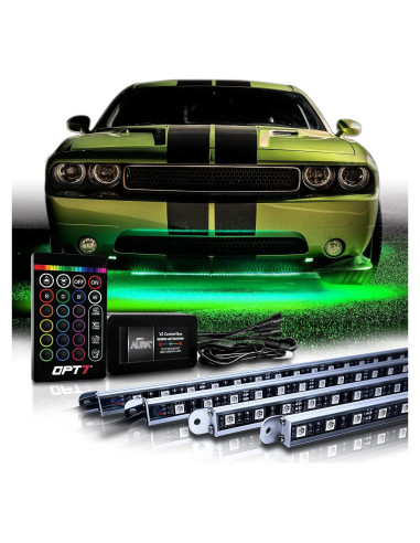 Kit de Iluminación LED Underglow OPT7 Aura para Automóvil RGB