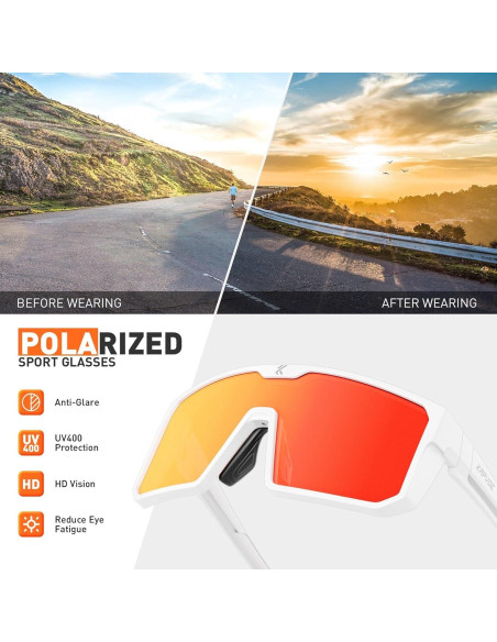 Gafas de Ciclismo KAPVOE Polarizadas UV400 para MTB Gafas de Ciclismo KAPVOE Polarizadas UV400 para MTB