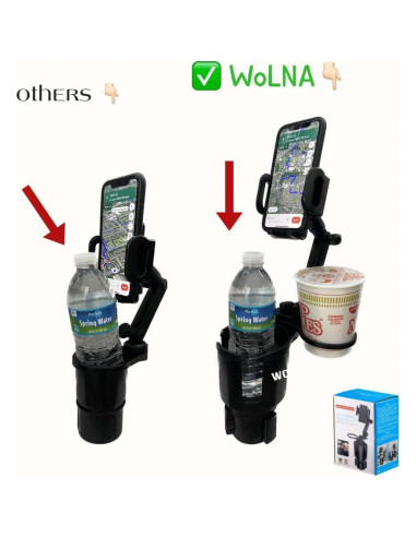 Soporte para Teléfono de Auto WOLNA 3 en 1 con Taza Expandible