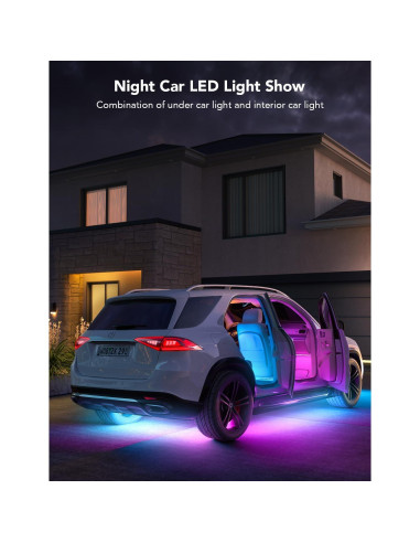 Luces LED RGBIC para Automóviles Govee H7092, 8 Piezas