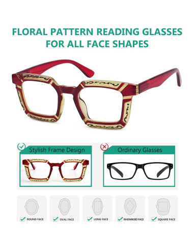Gafas de Lectura Eyekepper 10 Paquetes Floral +2 Gafas de Sol
