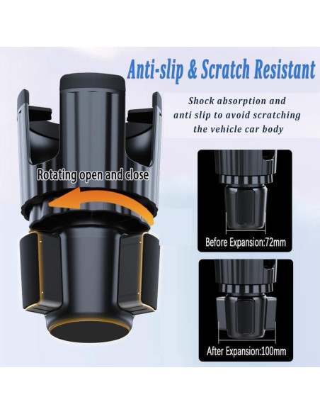 Soporte para Teléfono en Portavasos HoneTeek Ajustable 360 Soporte para Teléfono en Portavasos HoneTeek Ajustable 360