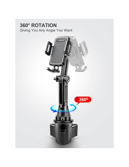 Soporte para Teléfono en Taza TOPGO TG-01 Ajustable Negro Soporte para Teléfono en Taza TOPGO TG-01 Ajustable Negro
