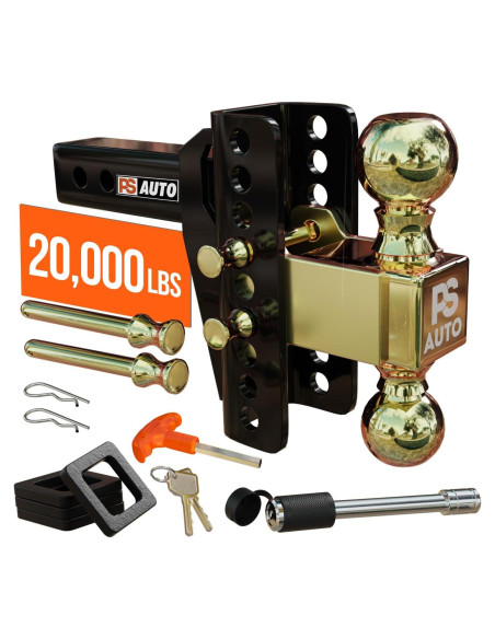 Enganche de Remolque Ajustable PSAUTO 20,000 LBS Acero 6" Enganche de Remolque Ajustable PSAUTO 20,000 LBS Acero 6"