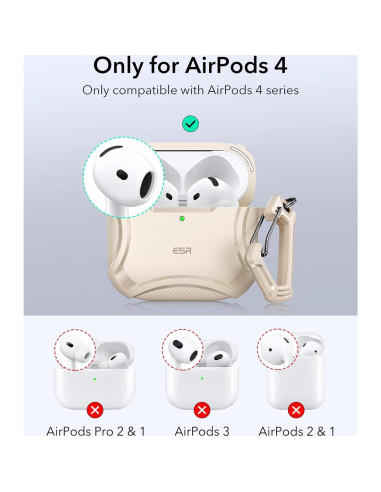 Funda ESR para AirPods 4 (2024) Titanio Desértico MagSafe