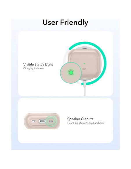 Funda ESR para AirPods 4ta Generación USB-C Titanio Desértico Funda ESR para AirPods 4ta Generación USB-C Titanio Desértico
