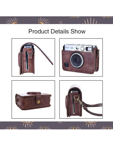 Funda de cuero PU MUZIRI KINOKOO para cámara Fuji Instax Mini EVO