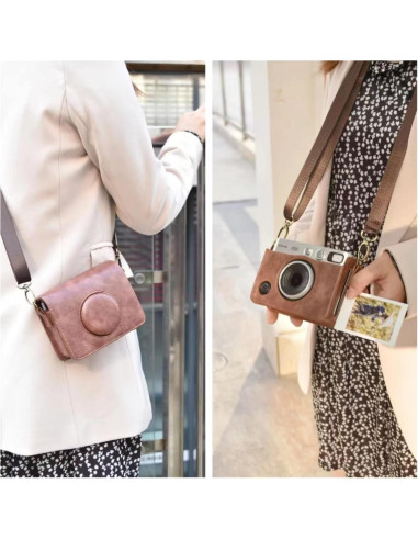 Funda de cuero PU MUZIRI KINOKOO para cámara Fuji Instax Mini EVO