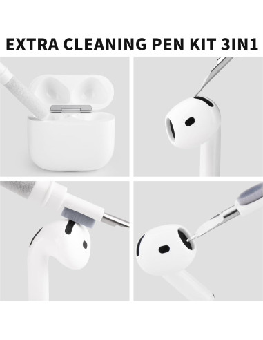 3 Pares Puntas Silicona Repuesto Airpods Pro Meliya con Kit Limpiador