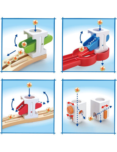 Hape Quadrilla Super Spirals - Carrera de Canicas 101 Piezas