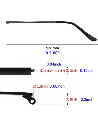 Piernas de Repuesto para Gafas Clony Color Gun 13.8 cm