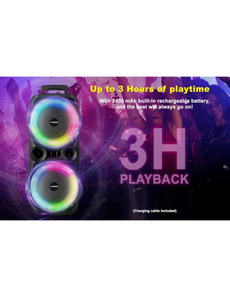 Altavoz PA Bluetooth Fisher FBX898KM 32W Karaoke Portátil Altavoz PA Bluetooth Fisher FBX898KM 32W Karaoke Portátil