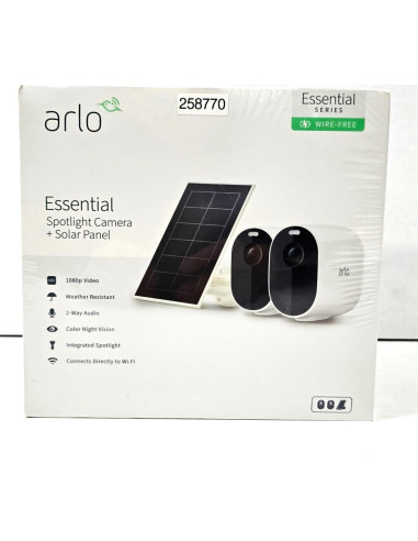 Cámaras de Seguridad Inalámbricas Arlo Esenciales 1080p 2 Unidades con Panel Solar