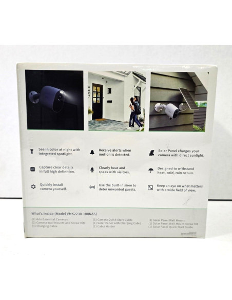 Cámaras de Seguridad Inalámbricas Arlo Esenciales 1080p 2 Unidades con Panel Solar Cámaras de Seguridad Inalámbricas Arlo Esenciales 1080p 2 Unidades con Panel Solar
