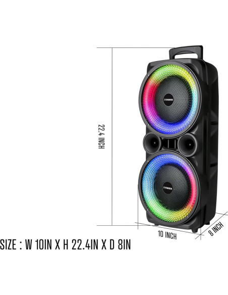Altavoz PA Bluetooth Fisher FBX898KM 32W Karaoke Portátil Altavoz PA Bluetooth Fisher FBX898KM 32W Karaoke Portátil