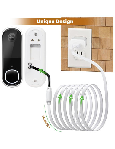 Cable Transformador Timbre Arlo Video Doorbell 2K 5m Resistente