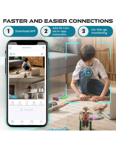 Cámara de Seguridad Celular 4G LTE FUVISION D11-4G, Visión Nocturna