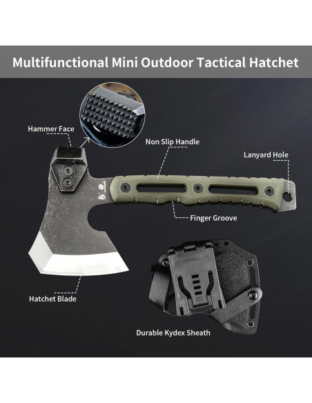 Hacha Táctica HX OUTDOORS FT-16C Verde OD 10" para Camping Hacha Táctica HX OUTDOORS FT-16C Verde OD 10" para Camping