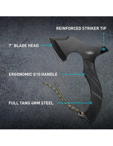 Hacha Táctica Uzi UZK-Axe-2 con Hoja de 17.78 cm Doble Filo