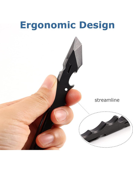Barra de Palanca Multiuso EDC Hamans Titanio Negro 118mm Barra de Palanca Multiuso EDC Hamans Titanio Negro 118mm