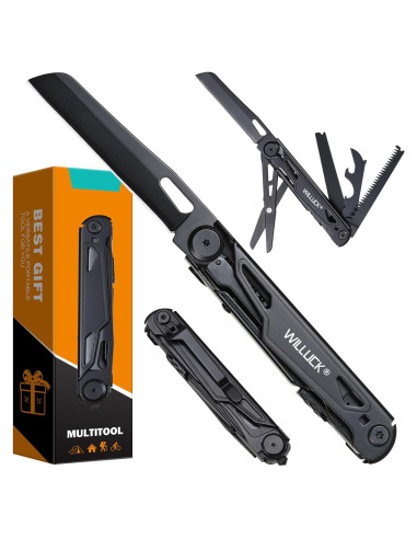 Cuchillo de bolsillo multitool 9 en 1 WILLUCK - Acero inoxidable