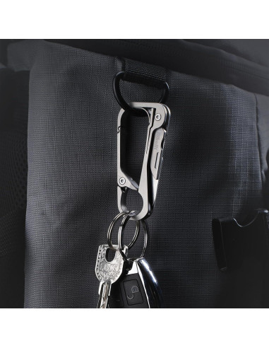Llavero Carabinero de Titanio Hikolit con Cuchillo y Abrebotellas
