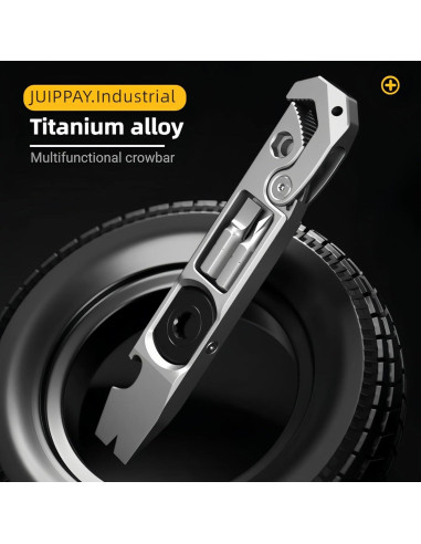 Barra de palanca EDC de titanio JP.Industrial 81.9g multifuncional