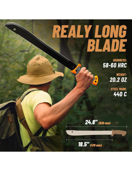 Machete de Supervivencia Grand Way 47 cm con Funda y Mango Ergonómico Machete de Supervivencia Grand Way 47 cm con Funda y Mango Ergonómico