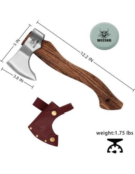 Hacha WICING de Bushcraft 31 cm Acero Manganeso y Mango Madera Hacha WICING de Bushcraft 31 cm Acero Manganeso y Mango Madera
