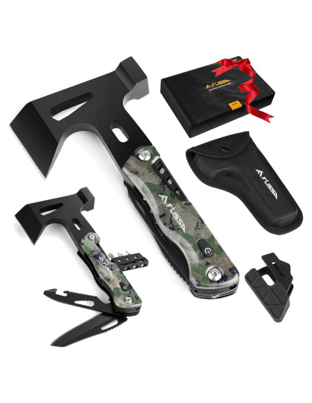 Hacha Multiherramienta FLISSA Camo 14 en 1 con Luz LED Hacha Multiherramienta FLISSA Camo 14 en 1 con Luz LED