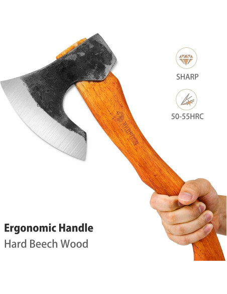 Hacha de Camping NedFoss MMA-15, Acero Carbono 1065, 40.64 cm Hacha de Camping NedFoss MMA-15, Acero Carbono 1065, 40.64 cm