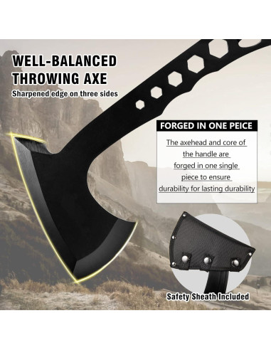 Hachas de Lanzamiento TIMINGILA, 3 Piezas de Acero 26.9 cm