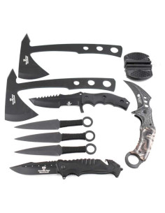 Conjunto Táctico Snake Eye 6 Piezas Cuchillos y Hacha