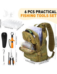 Kit de Pesca Eccliy 6 Piezas con Mochila Impermeable 2