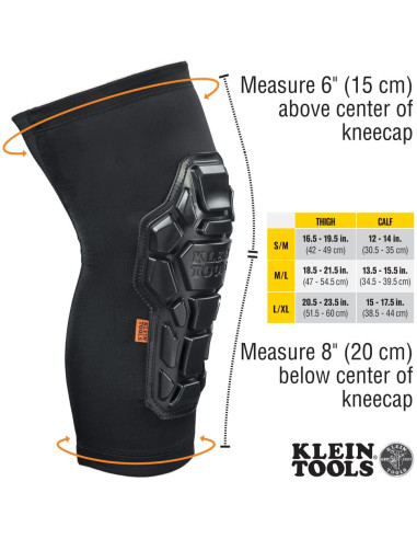 Mangas de Rodilla Acolchadas Klein Tools 60615 S/M Negro