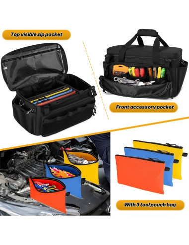 Bolsa de Herramientas Rexmica 42.9x22.1x23.6cm con 3 Bolsas