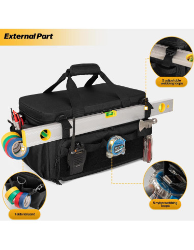 Bolsa de Herramientas Rexmica 42.9x22.1x23.6cm con 3 Bolsas