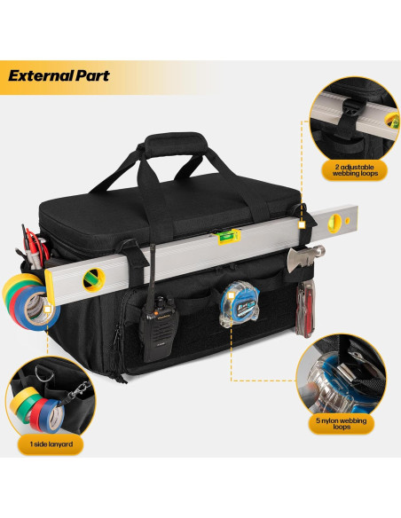 Bolsa de Herramientas Rexmica 42.9x22.1x23.6cm con 3 Bolsas Bolsa de Herramientas Rexmica 42.9x22.1x23.6cm con 3 Bolsas