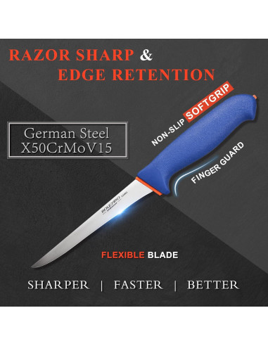 Cuchillo de Deshuesar Flexible BOLEXINO 15.24 cm Acero Alemán