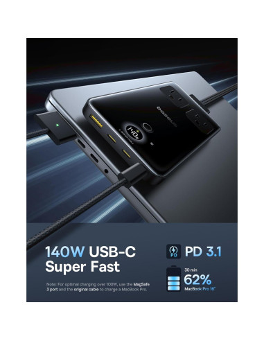 Estación de Carga Baseus Blade 140W + Cargador USB C 100W