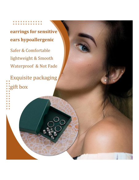 Set de 5 Pares Pendientes de Titanio Staligue para Mujeres Set de 5 Pares Pendientes de Titanio Staligue para Mujeres