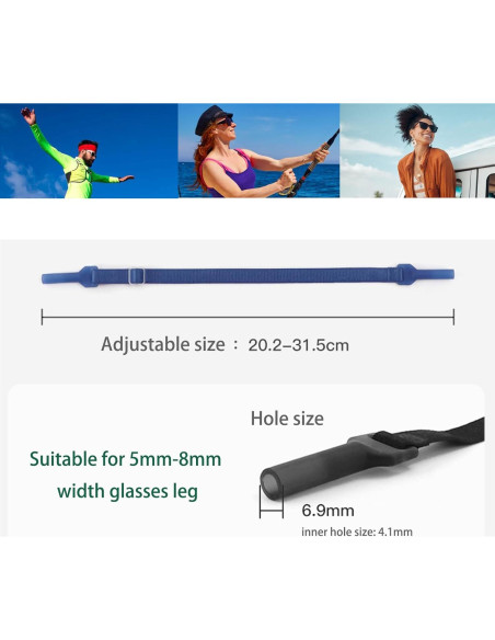 Correas Ajustables para Gafas OPUGIT, 4 Pcs, Sin Cola, Negro Correas Ajustables para Gafas OPUGIT, 4 Pcs, Sin Cola, Negro