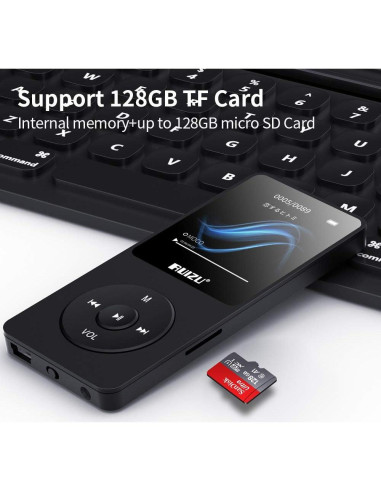 Reproductor MP3 RUIZU 16GB Bluetooth 5.3 Pantalla 1.8"