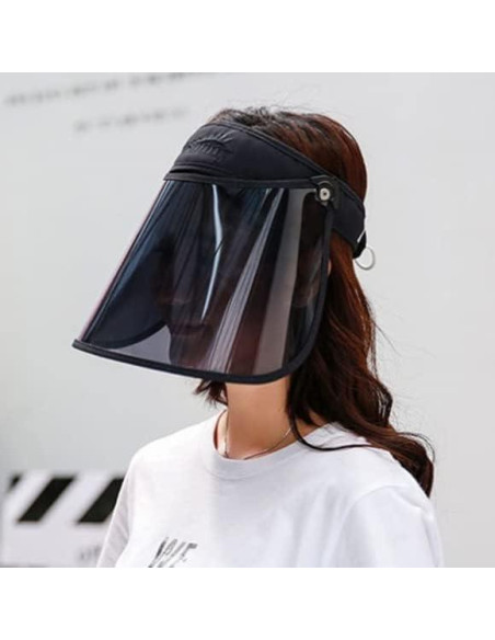 Sombrero de Protección UV Plegable WITHMOONS Negro Grande Sombrero de Protección UV Plegable WITHMOONS Negro Grande