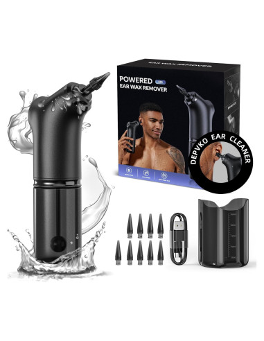 Limpiador de Oídos Eléctrico Recargable - Kit de Cera de Oído con 9 Puntas Reutilizables