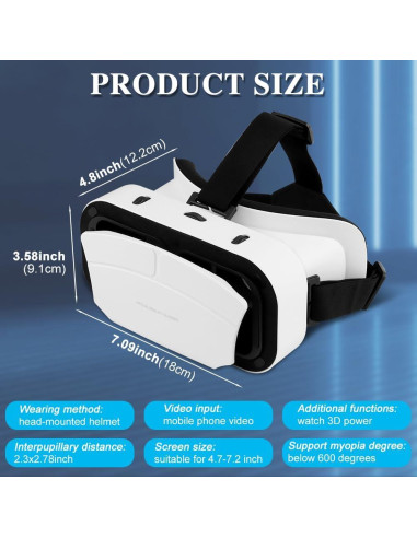 Gafas de Realidad Virtual Saycker VR Ajustables HD 360