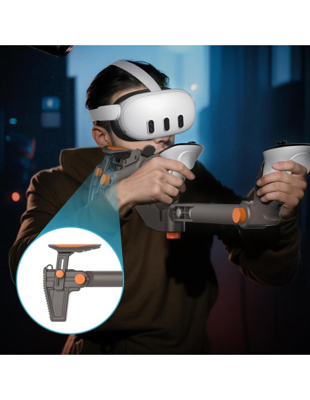 Soporte de arma VR ajustable FO SHAN Adaptstock para Meta Quest 3 Soporte de arma VR ajustable FO SHAN Adaptstock para Meta Quest 3